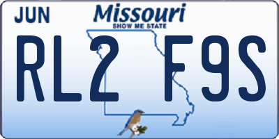 MO license plate RL2F9S