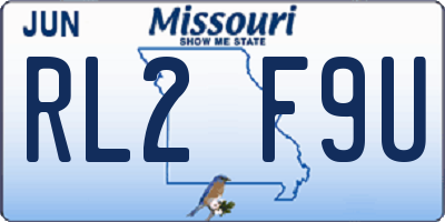 MO license plate RL2F9U