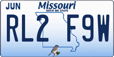 MO license plate RL2F9W