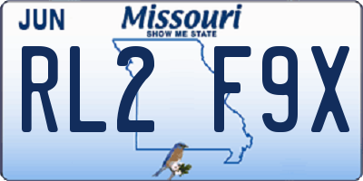 MO license plate RL2F9X