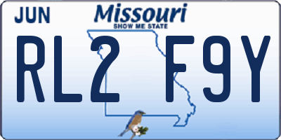 MO license plate RL2F9Y