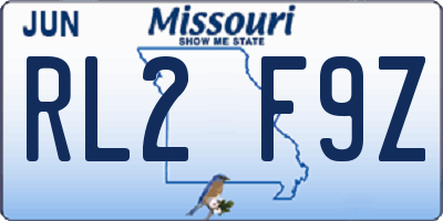 MO license plate RL2F9Z