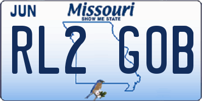 MO license plate RL2G0B