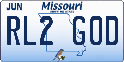 MO license plate RL2G0D