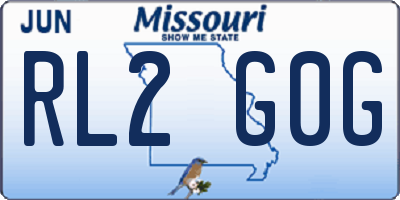 MO license plate RL2G0G