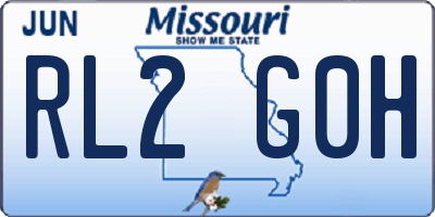 MO license plate RL2G0H