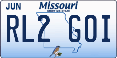 MO license plate RL2G0I