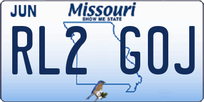MO license plate RL2G0J