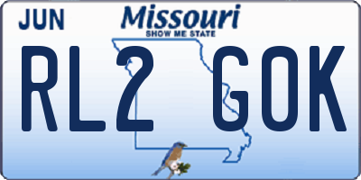 MO license plate RL2G0K