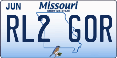 MO license plate RL2G0R