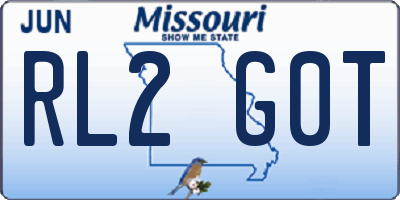 MO license plate RL2G0T