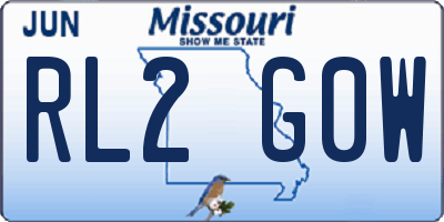 MO license plate RL2G0W