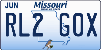 MO license plate RL2G0X