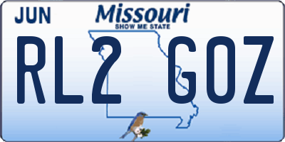 MO license plate RL2G0Z