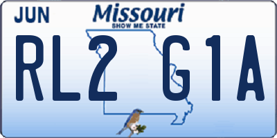 MO license plate RL2G1A