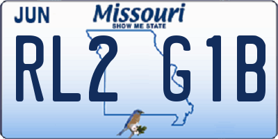 MO license plate RL2G1B