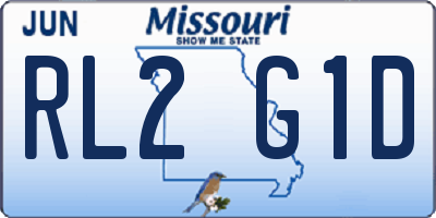 MO license plate RL2G1D