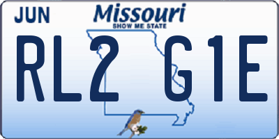 MO license plate RL2G1E