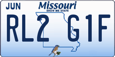 MO license plate RL2G1F