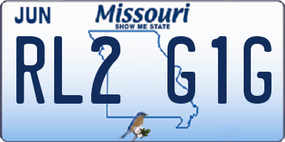 MO license plate RL2G1G