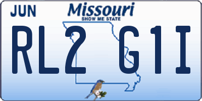 MO license plate RL2G1I