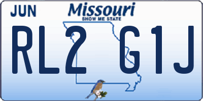 MO license plate RL2G1J