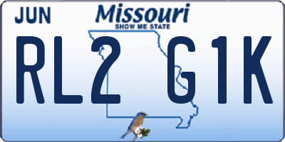 MO license plate RL2G1K