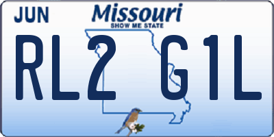 MO license plate RL2G1L