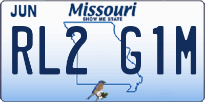 MO license plate RL2G1M