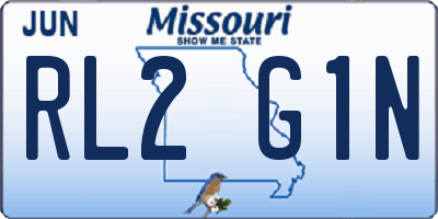 MO license plate RL2G1N