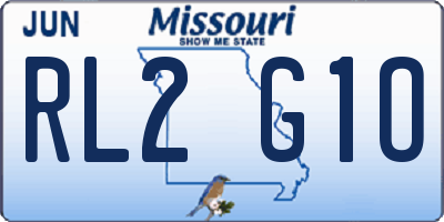 MO license plate RL2G1O