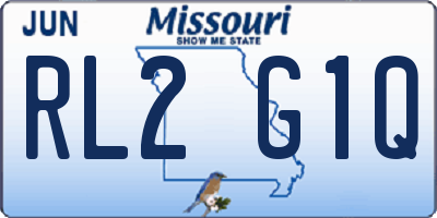 MO license plate RL2G1Q