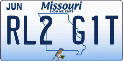 MO license plate RL2G1T