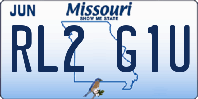 MO license plate RL2G1U