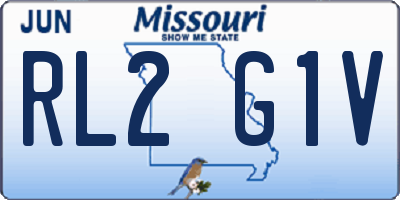 MO license plate RL2G1V