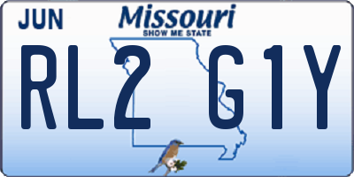 MO license plate RL2G1Y