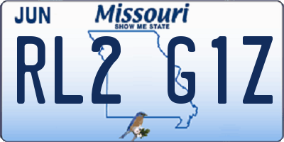 MO license plate RL2G1Z