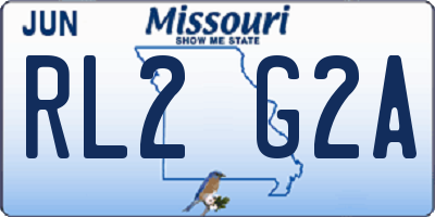 MO license plate RL2G2A