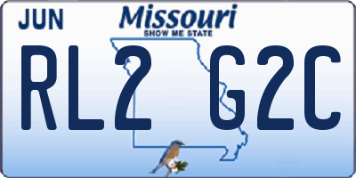 MO license plate RL2G2C