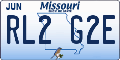 MO license plate RL2G2E