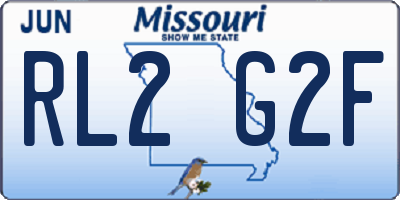 MO license plate RL2G2F