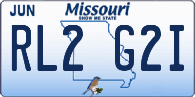 MO license plate RL2G2I