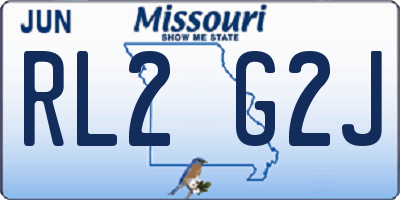 MO license plate RL2G2J