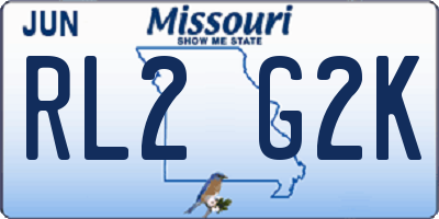 MO license plate RL2G2K