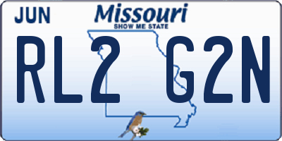 MO license plate RL2G2N