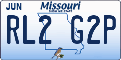 MO license plate RL2G2P