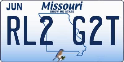 MO license plate RL2G2T