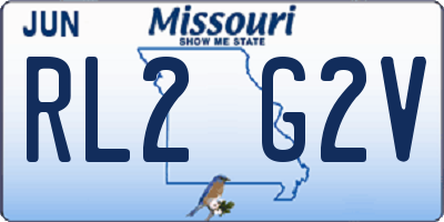 MO license plate RL2G2V