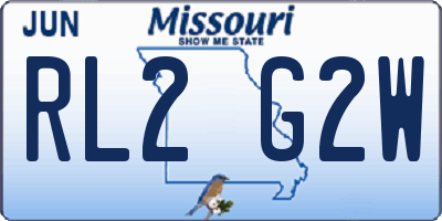 MO license plate RL2G2W