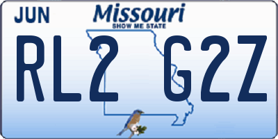 MO license plate RL2G2Z